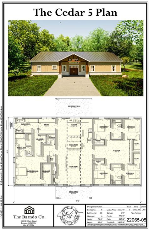 5 bedroom barndo floor plans